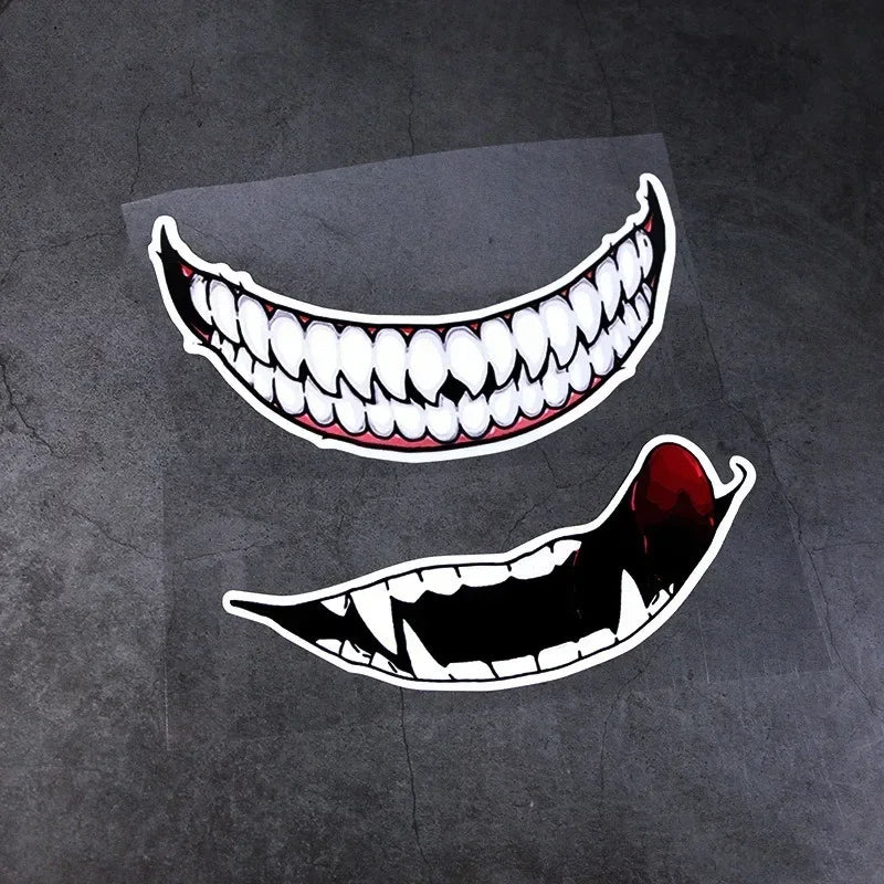 For Classic Hero Venom Teeth Mouth Sticker Modified Wheel Tail