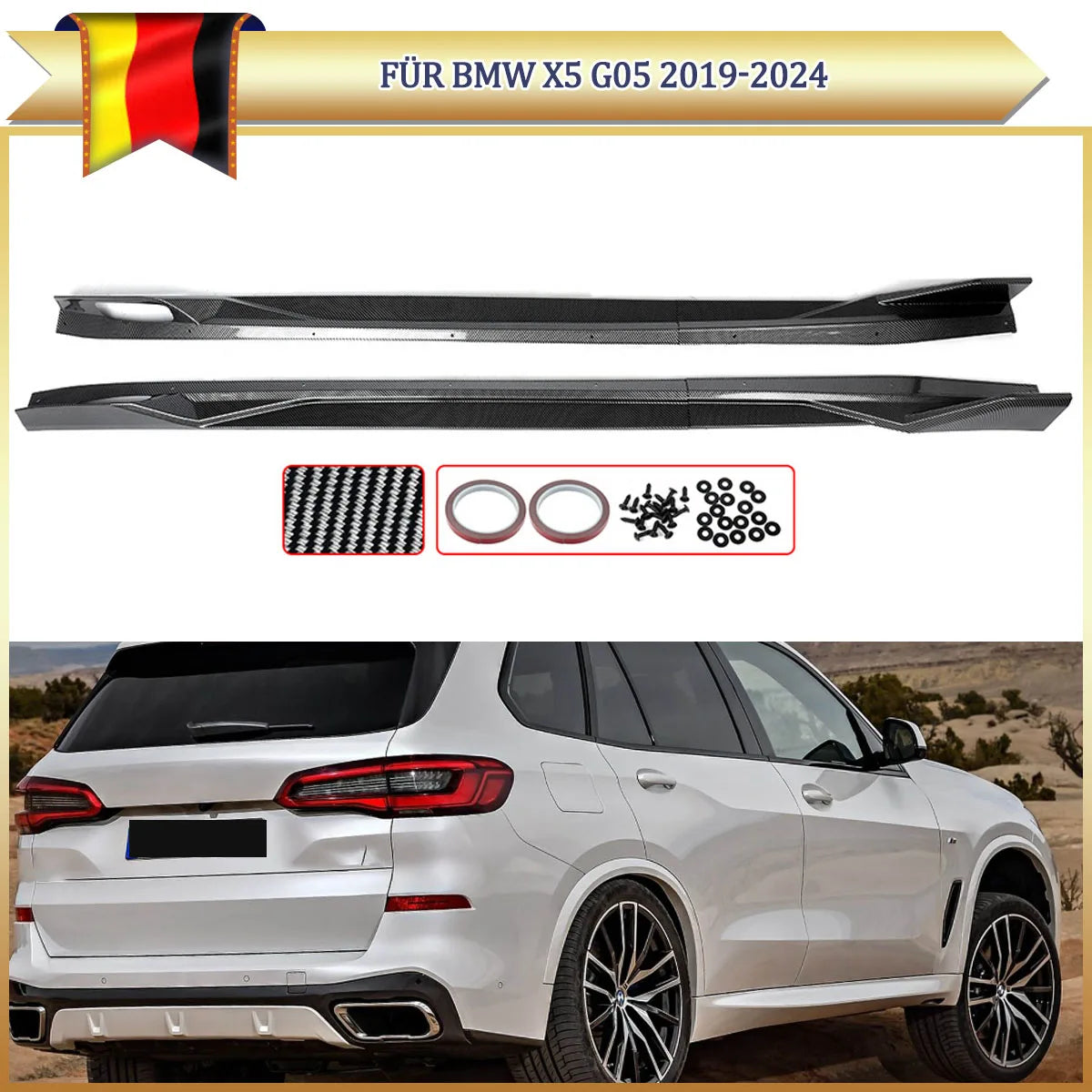 For BMW G05 X5 M60I M50I Magickit A Pair Side Bumper Skirt