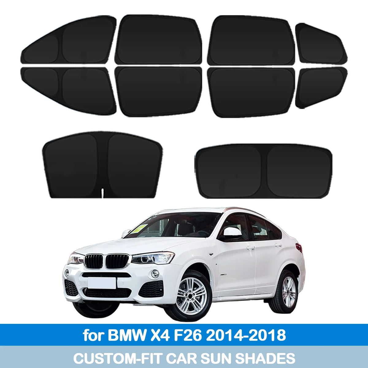 For BMW X4 F26 2014-2018 Windshield Sun Shade Side Window Shades