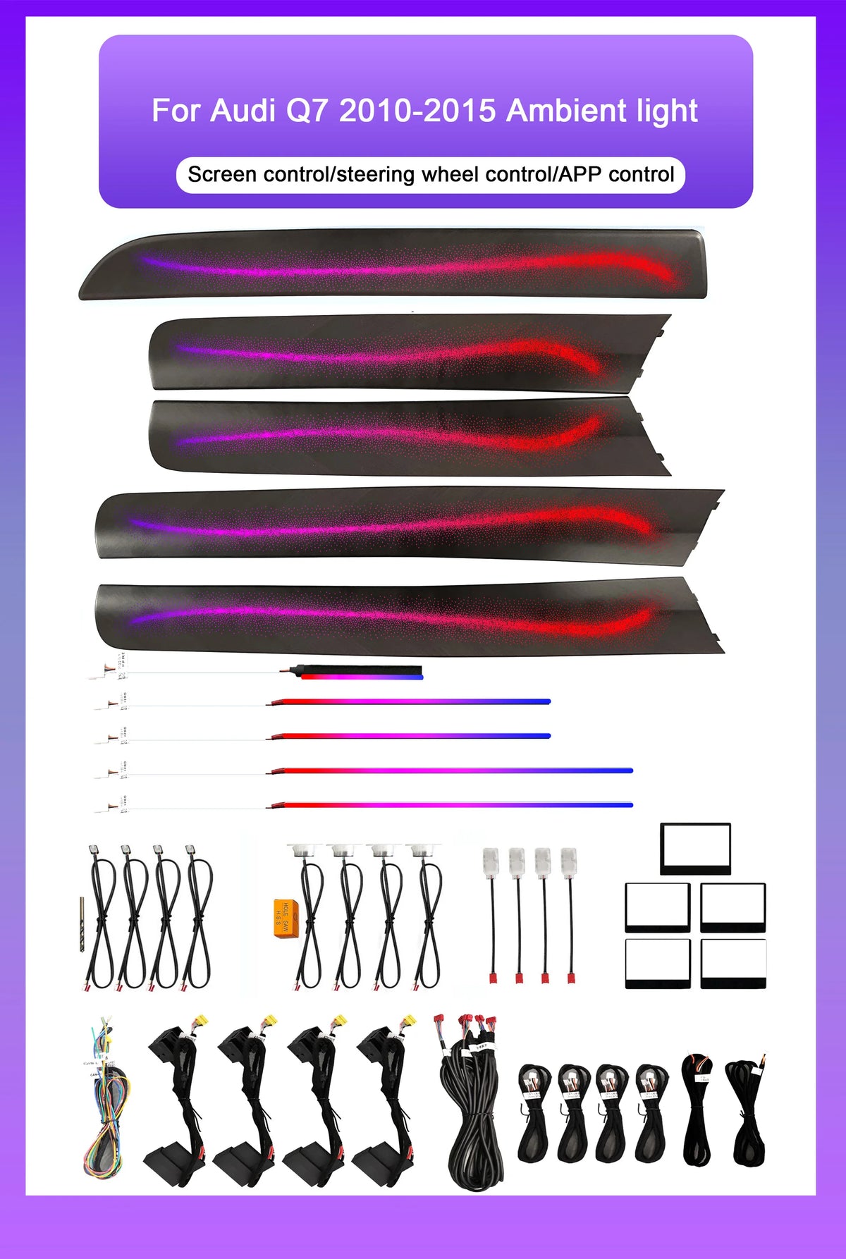 For Audi Q7 Models 2006-2015 64-color Interior Lighting Dynamic