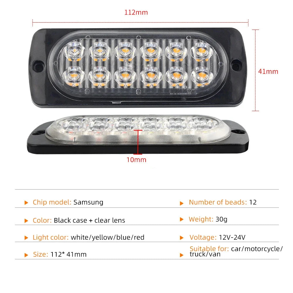 Kebedumei 12LED Warning Breakdown Emergency Truck Trailer Beacon
