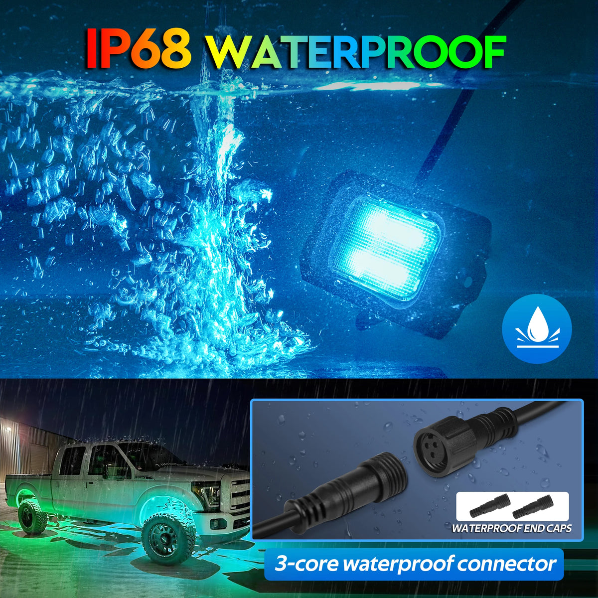 Mictuning C2 Rgbic Rock Kit 10-pod Underglow Lighting APP