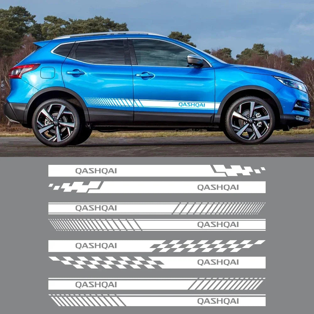 For Nissan Qashqai J10 J11 J12 Door Side Stickers Sport Vinyl