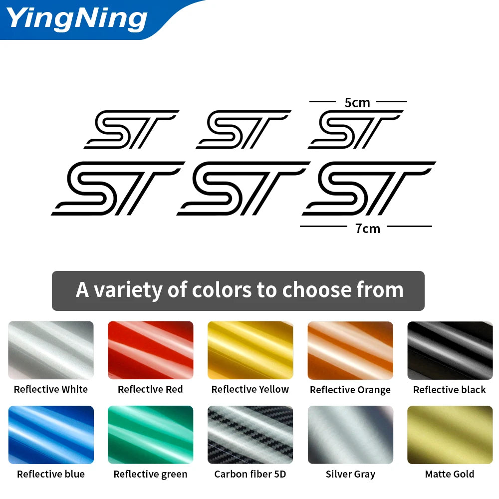For Ford Focus Fiesta Mondeo Kuga 6PCS Waterproof Vinyl Decal