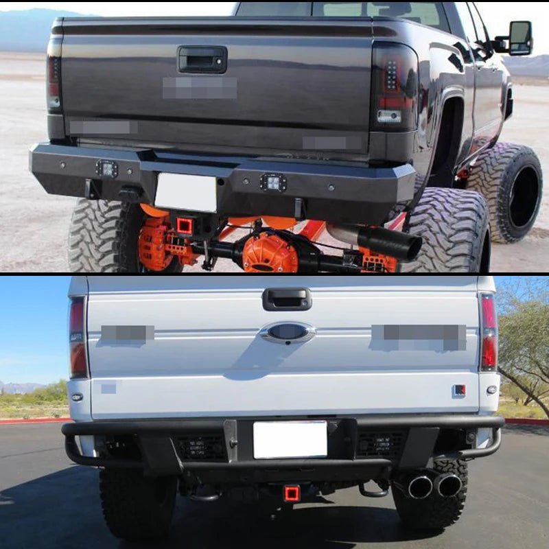 For Pickup Red White Towing Hitch Cover Tail Brake Backup Reverse