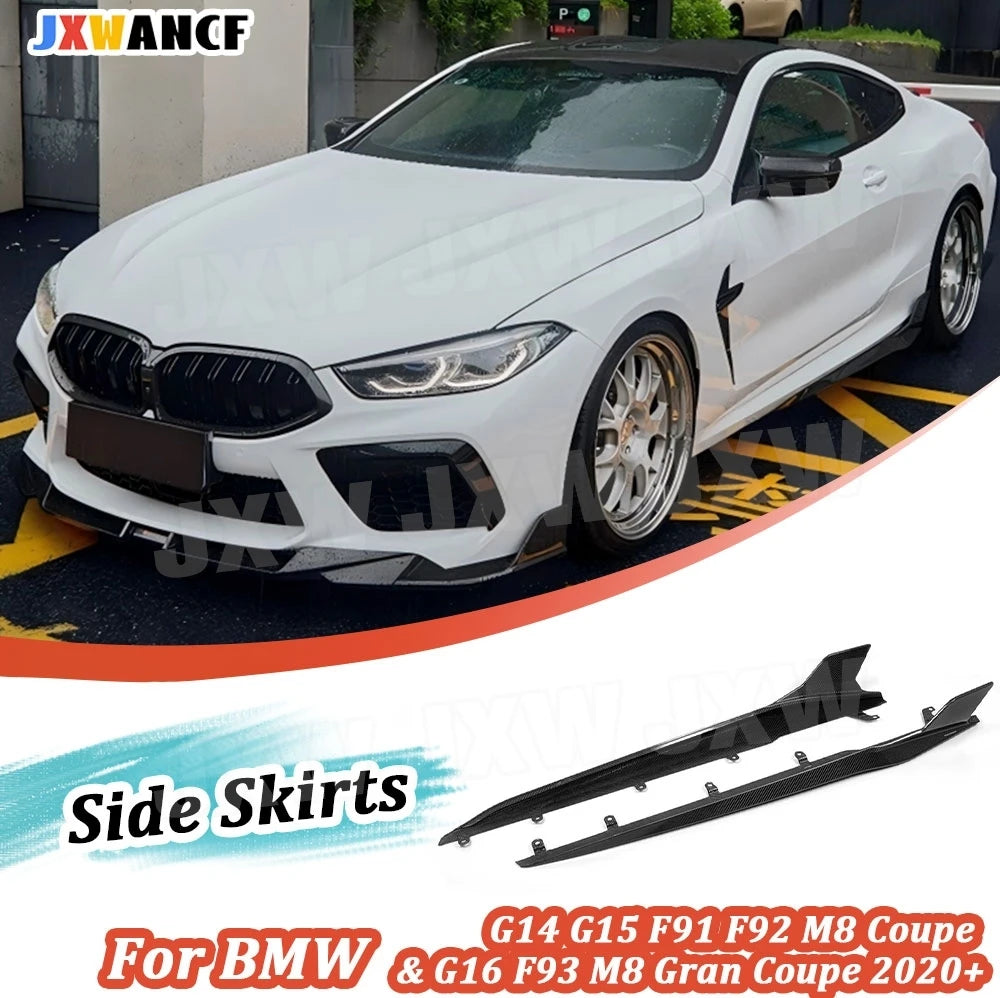 For BMW 8 Series G14 G15 Jxwancf Dry Carbon Fiber Side Skirts