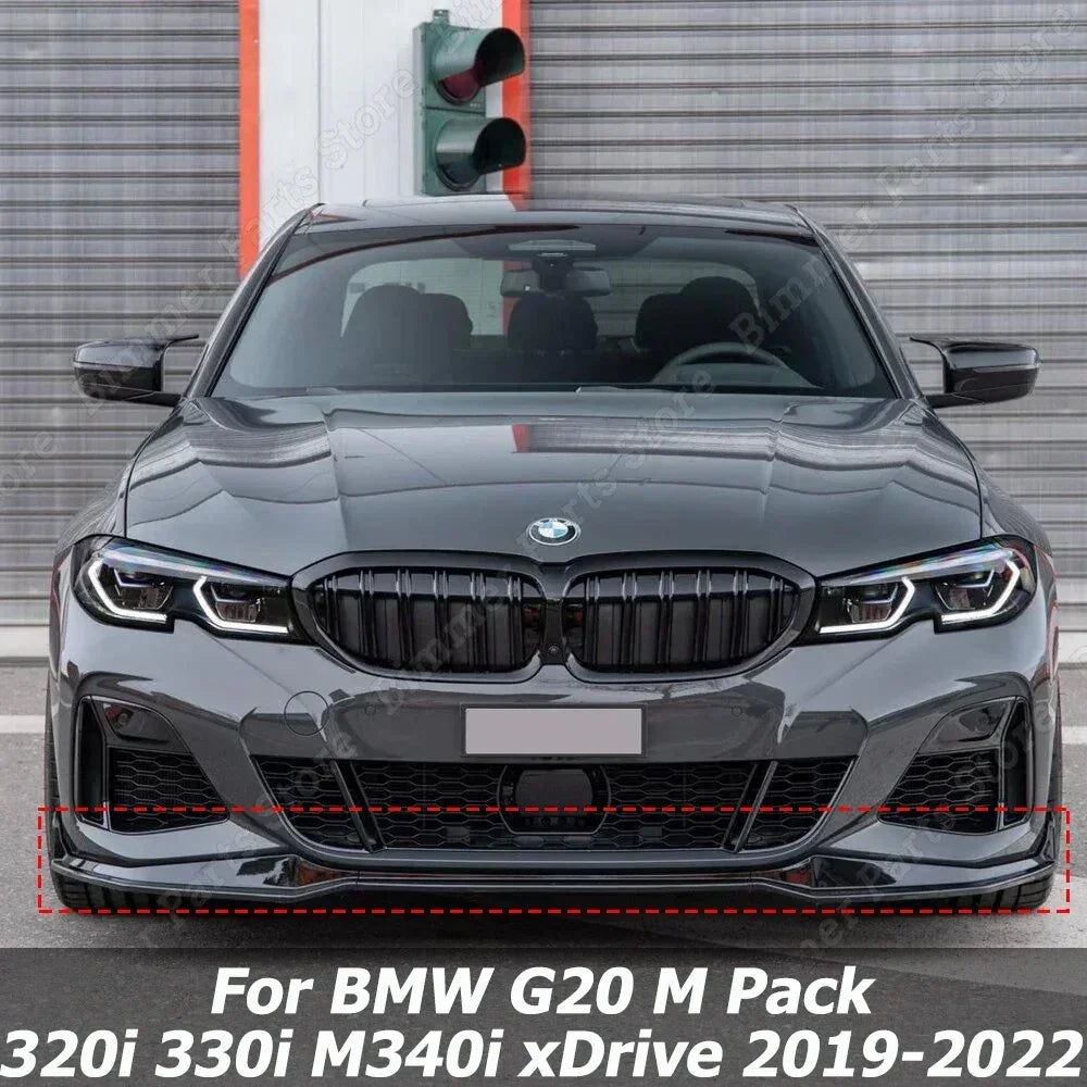 For BMW G20 G21 M Pack 3PCS Mp Front Bumper Lip Splitter Spoiler