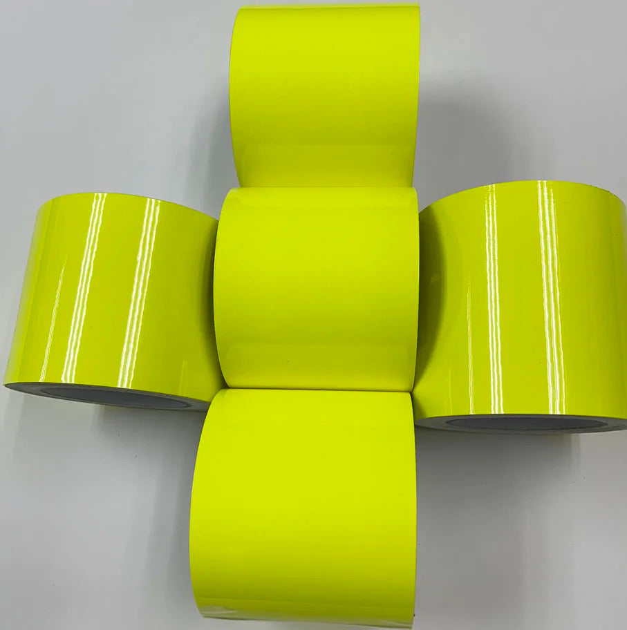 10CM 8M Premium Glossy Fluorescent Yellow Vinyl Wrap Film
