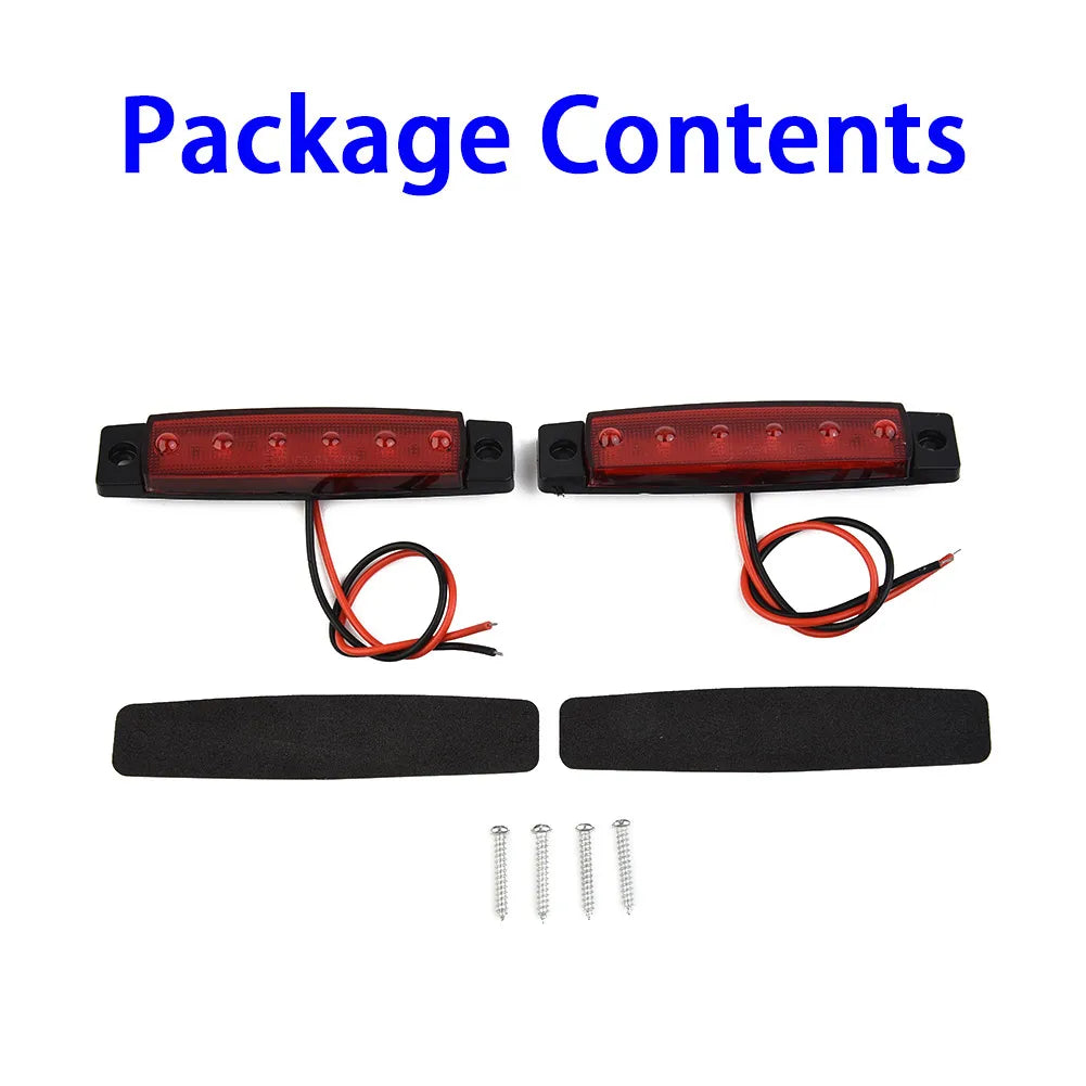 2PCS 6-led Work Turn Signal Lamps Red Sealed Brake