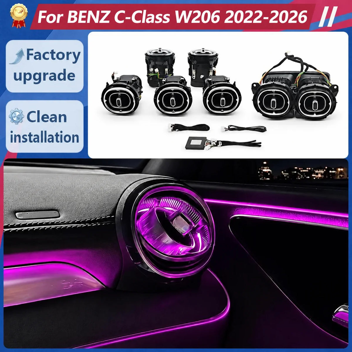 For Mercedes-Benz C-Class W206 2022-2025 Ambient Front
