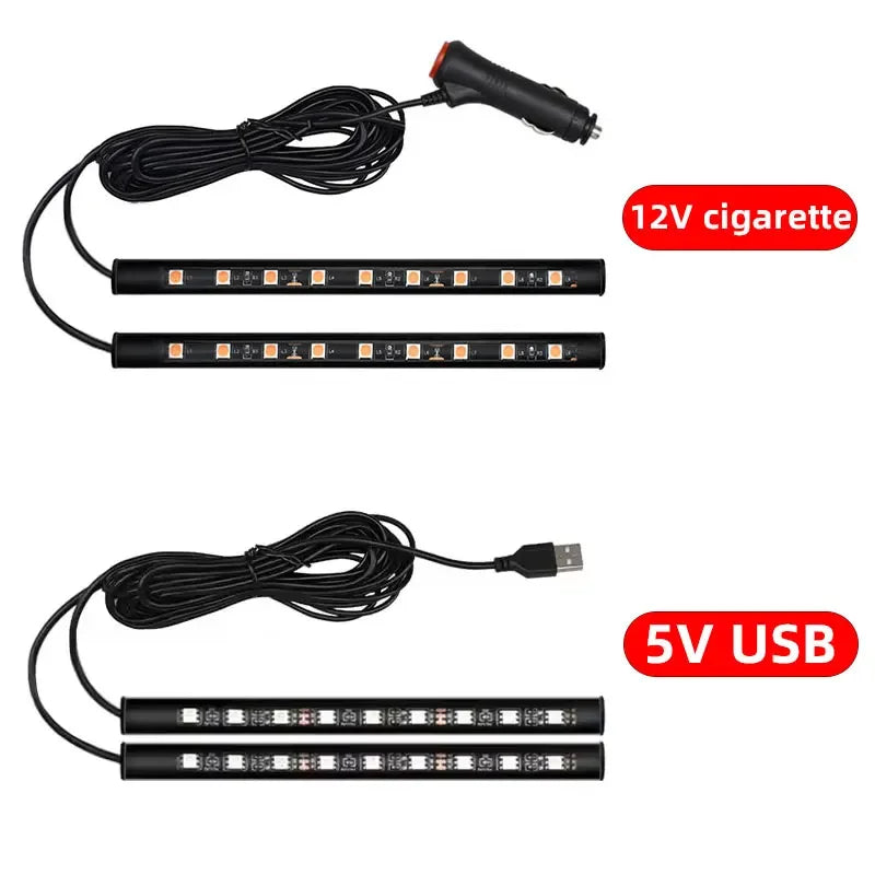 In Neon Foot Interior Backlight Cigarette Lighter USB Atmosphere