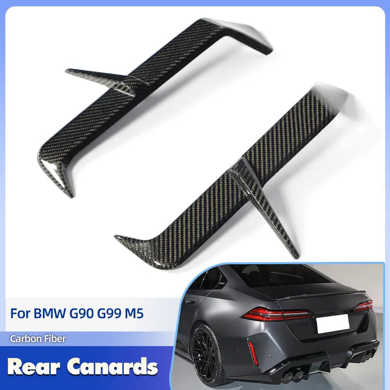 For BMW G90 G99 M5 2025 Rear Bumper Canards Full Carbon Fiber