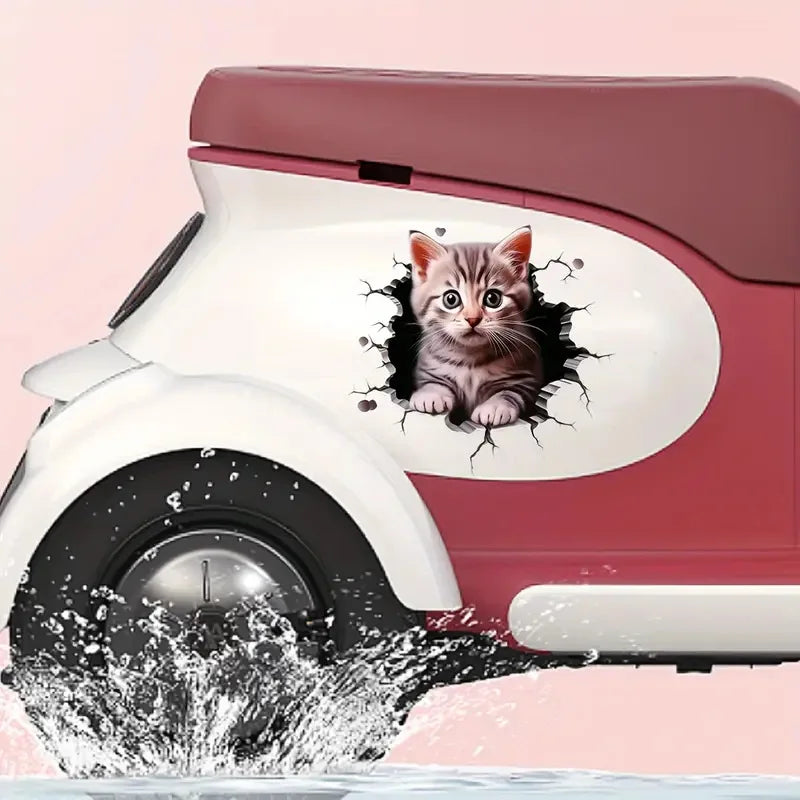 3D Motor Sticker Cute Cat Personalised Block Body Scratch