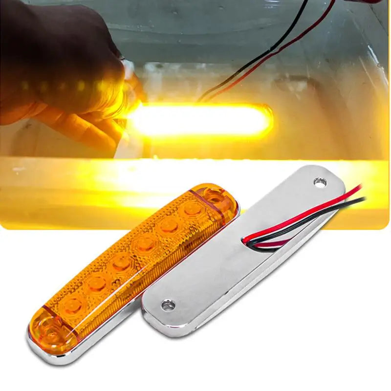 2PCS 6LED External Side Marker Trailer Rear Warning 12V