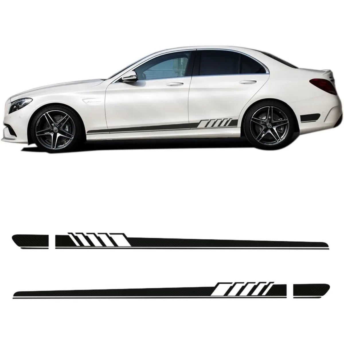 For Mercedes Benz C Class W205 Door Side Rocker Panel Stripe