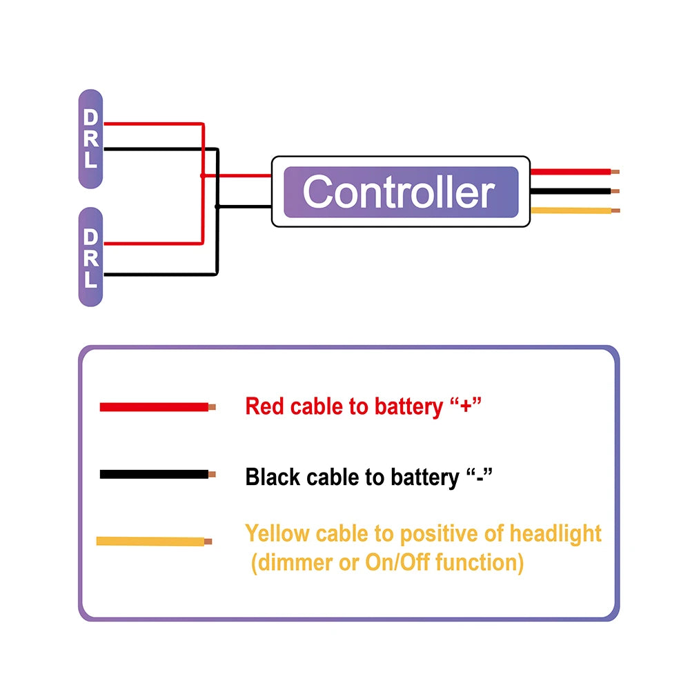 Relay Harness 12-18v Daytime Running Controller CD0113 CD0115 Drl