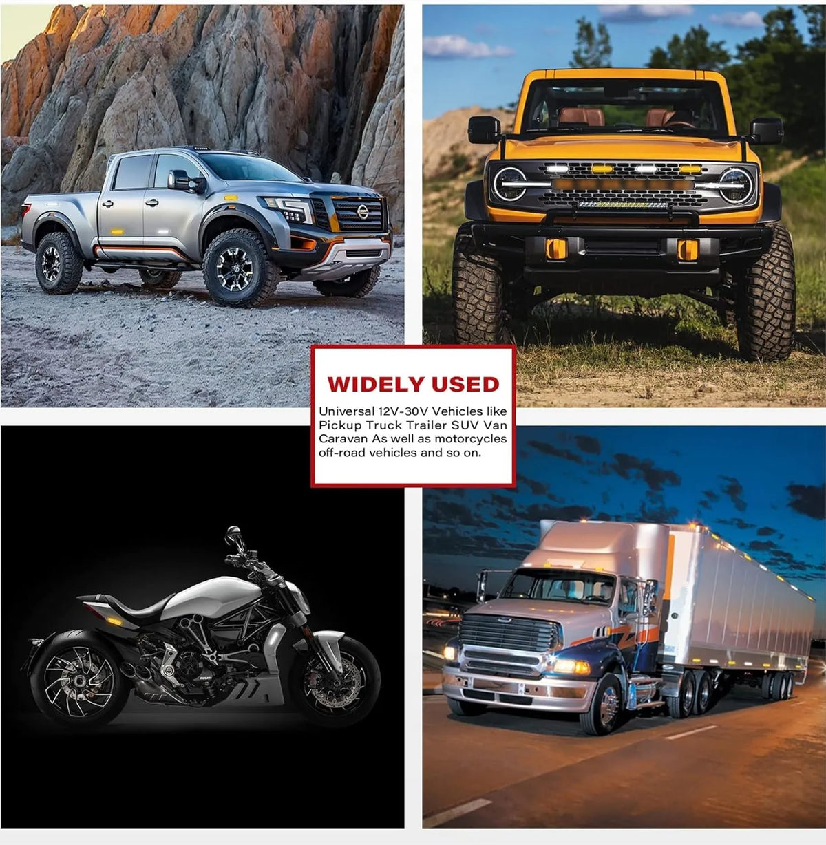 In Warning Strobe 12V 24V Amber Grille Emergency Flash