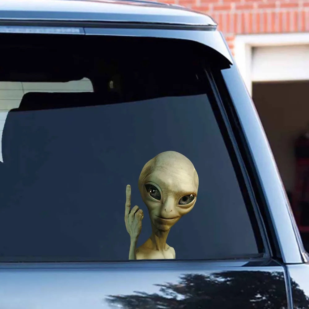 1PC Alien Waving Stickers Window Waterproof Vinyl Decals Durable