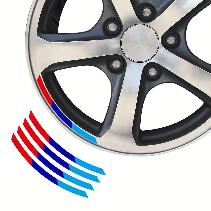 For Wheel Rim Hub Auto Body 4PC Sport Curved Color Strip Vinyl