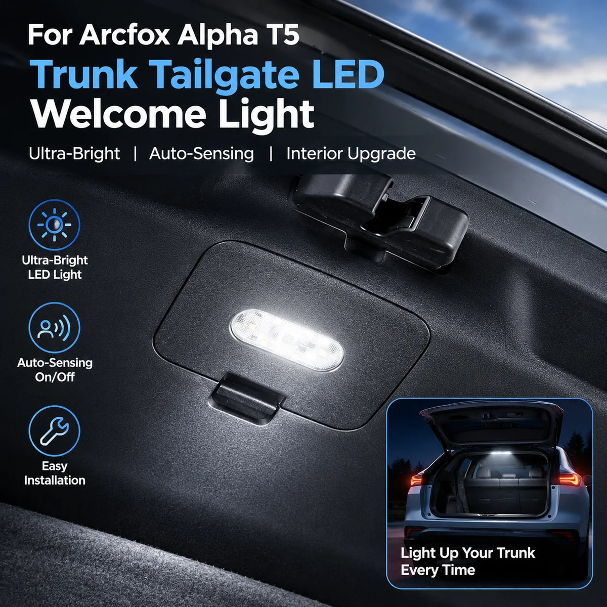 For Arcfox Alpha T5 Trunk Tailgate Welcome ultra-bright