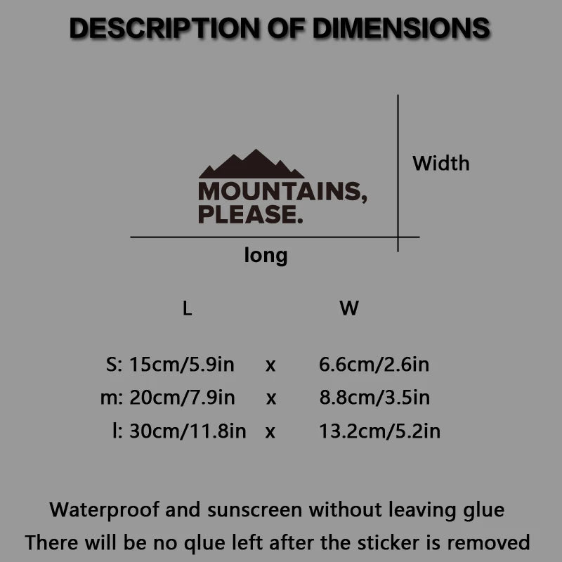 Mountains Please Window Mountain Die Cut Sticker Outdoor
