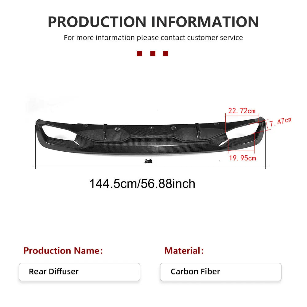 For BMW 5 Series G30 Standard Rear Bumper Diffuser Spoiler Sedan