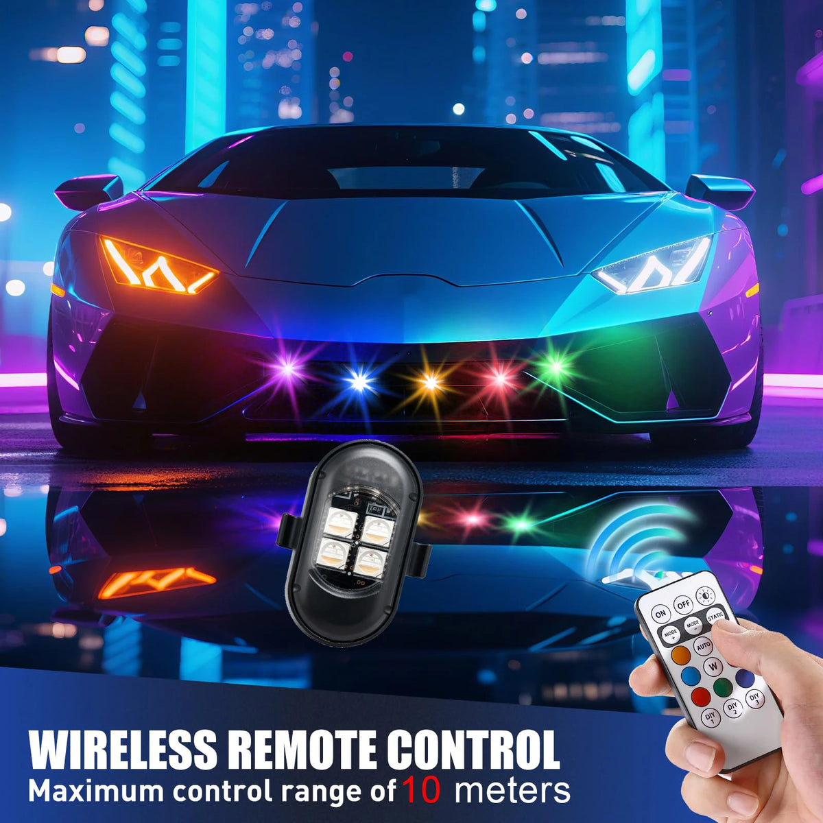 Upgraded 4leds Wireless Strobe Aircraft Remote Colors