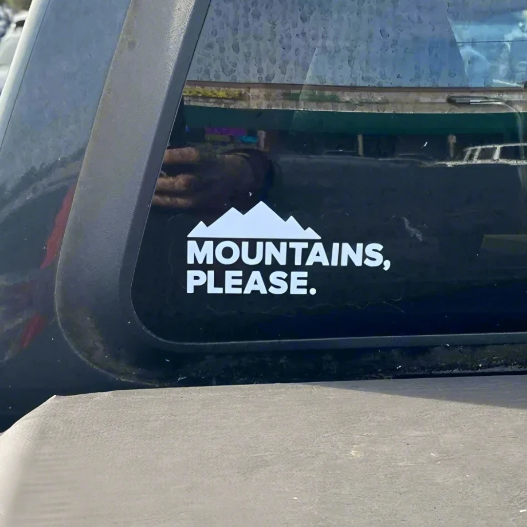 Mountains Please Window Mountain Die Cut Sticker Outdoor