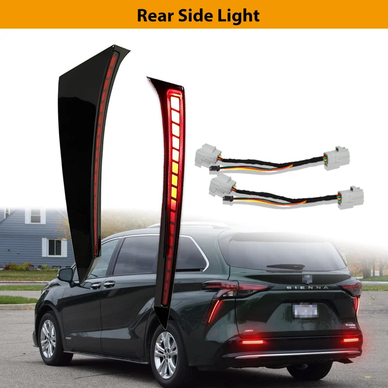 For Toyota Sienna Tail Rear Fog Ijdm Rear Side Pillar Tail Brake