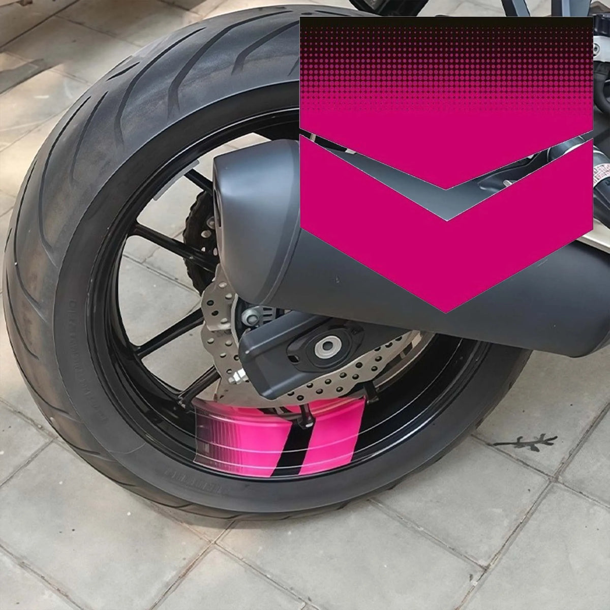 For Motorcycle Wheel Mod 1PC Geometric Arrow Wheel Sticker