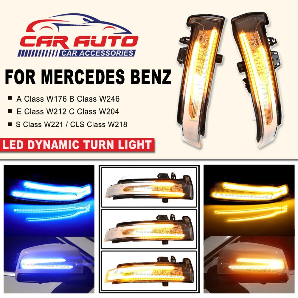 For Mercedes Benz W204 Cla A 2PCS Dynamic Turn Signal Side