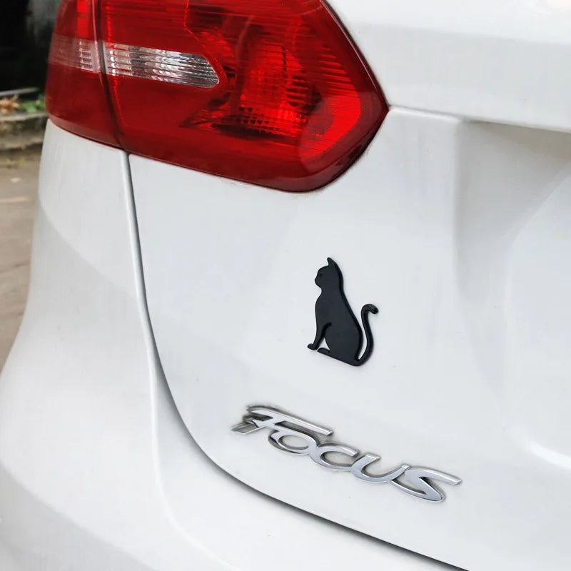 1PC 3D Cat Metal Sticker Covering Scratches Cute Animal