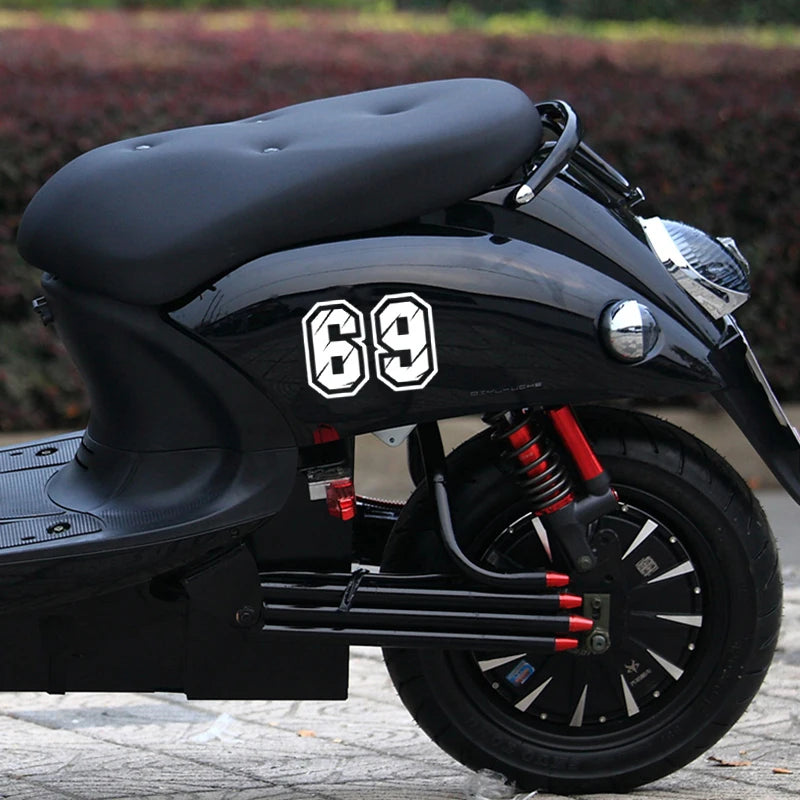 Lykx No Background Figures Racing Number Helmet Vinyl Decals