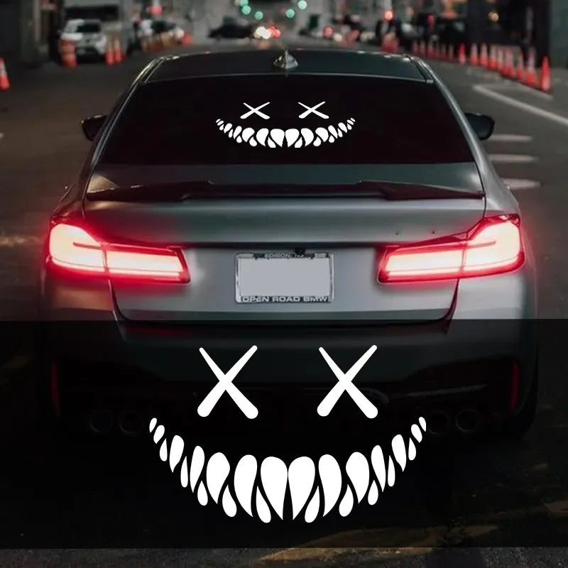 For Rear Windshield Cool Auto Body Demon Smiling Face Stickers