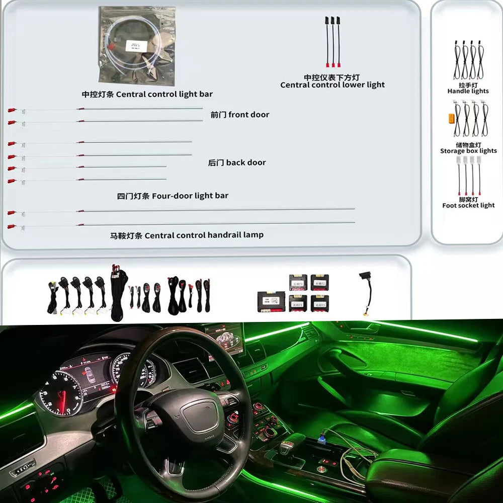 For Audi A8 D4 D5 2010-2025 Colors Mmi Control Ambient