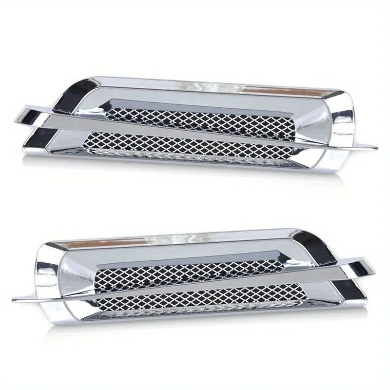 2PCS Chrome SUV Air Flow Fender Side Vent Sticker