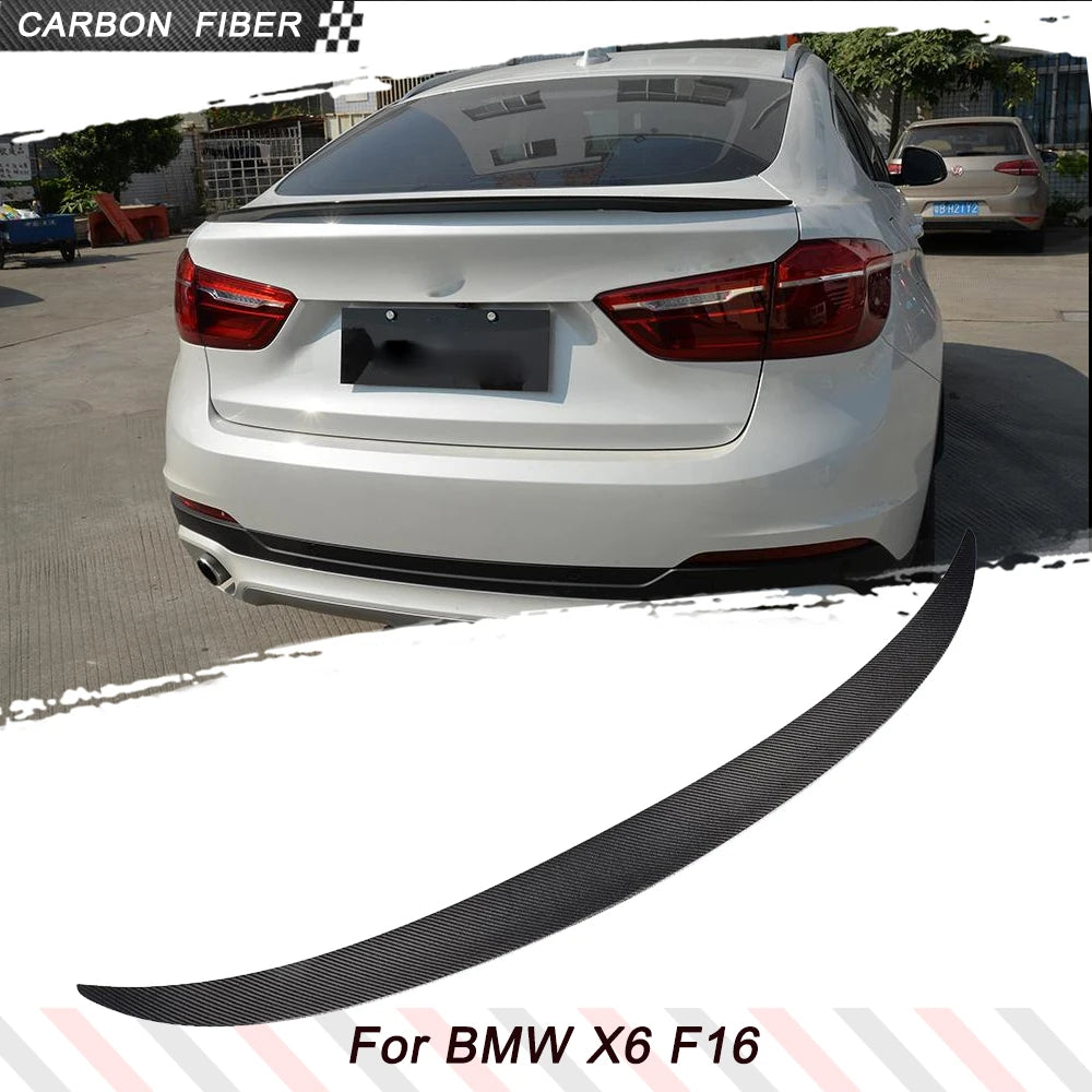 For BMW X6 F16 2015-2018 Carbon Fiber Rear Trunk Racing Spoiler