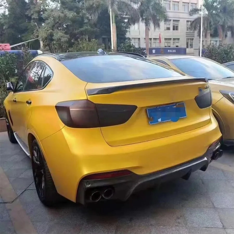 For BMW X6 F16 2014-2018 3D Carbon Fiber Rear Bumper Diffuser