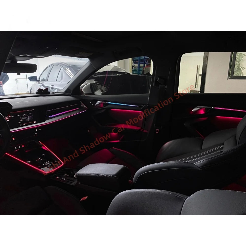 For Audi A3 Ambient Interior Lighting Upgraded Carbon Fiber Wood