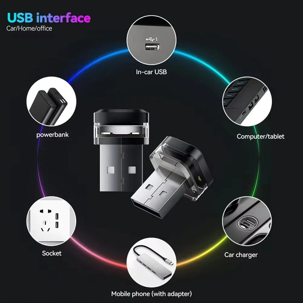 MINI USB Portable Plug Play Ambient Mood Interior Atmosphere