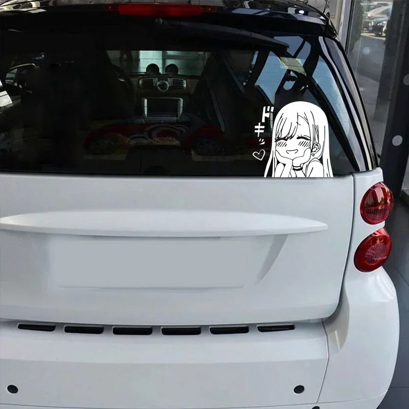 18x17cm Cute Anime Girl Jdm Sticker Body Bumper Windows