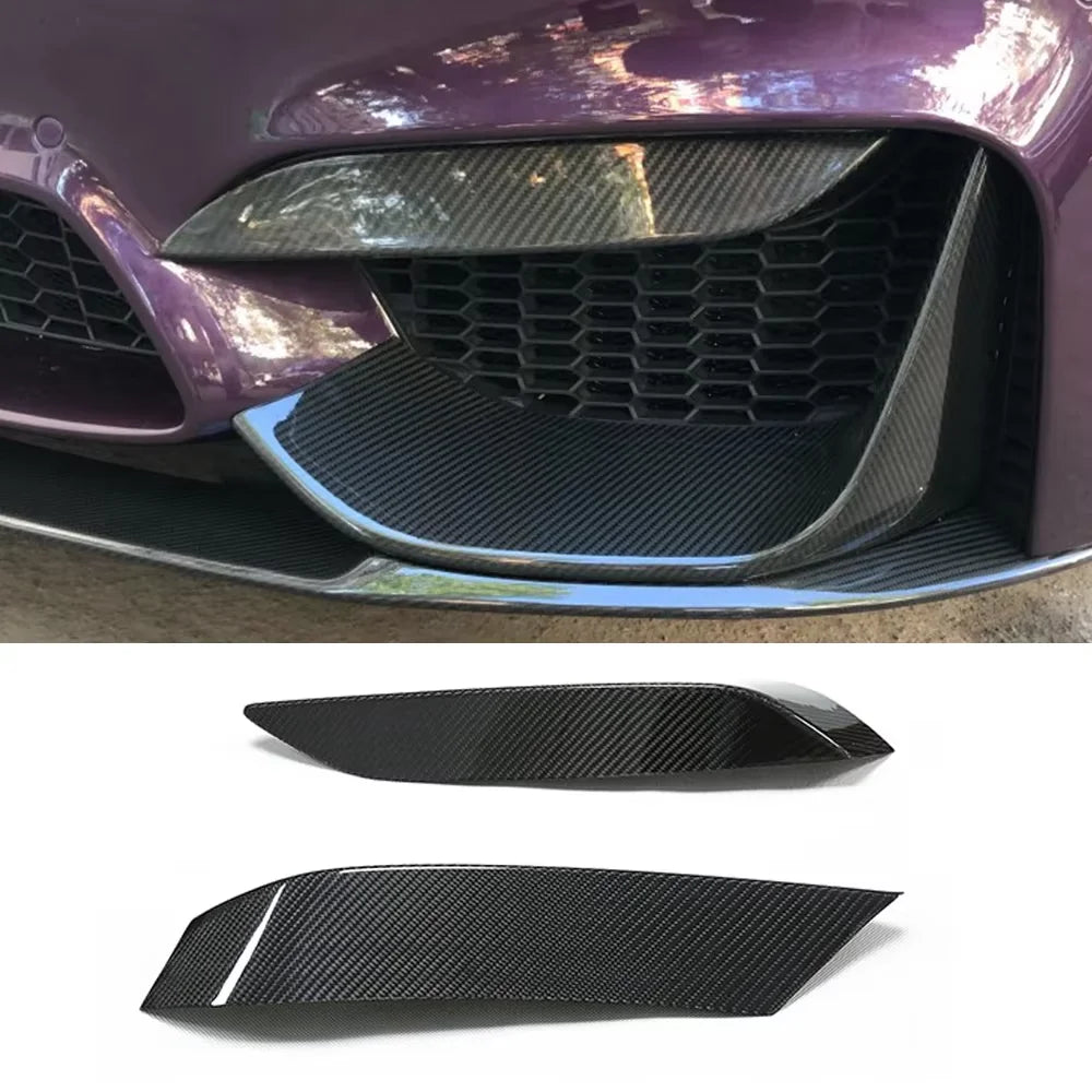 For BMW F80 M3 F82 F83 Real Carbon Front Bumper Lip Side