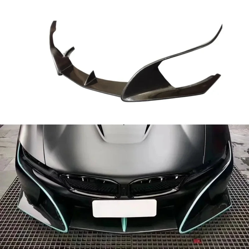 For BMW I8 Modified Topcar Style Carbon Fiber Front Bumper Lip