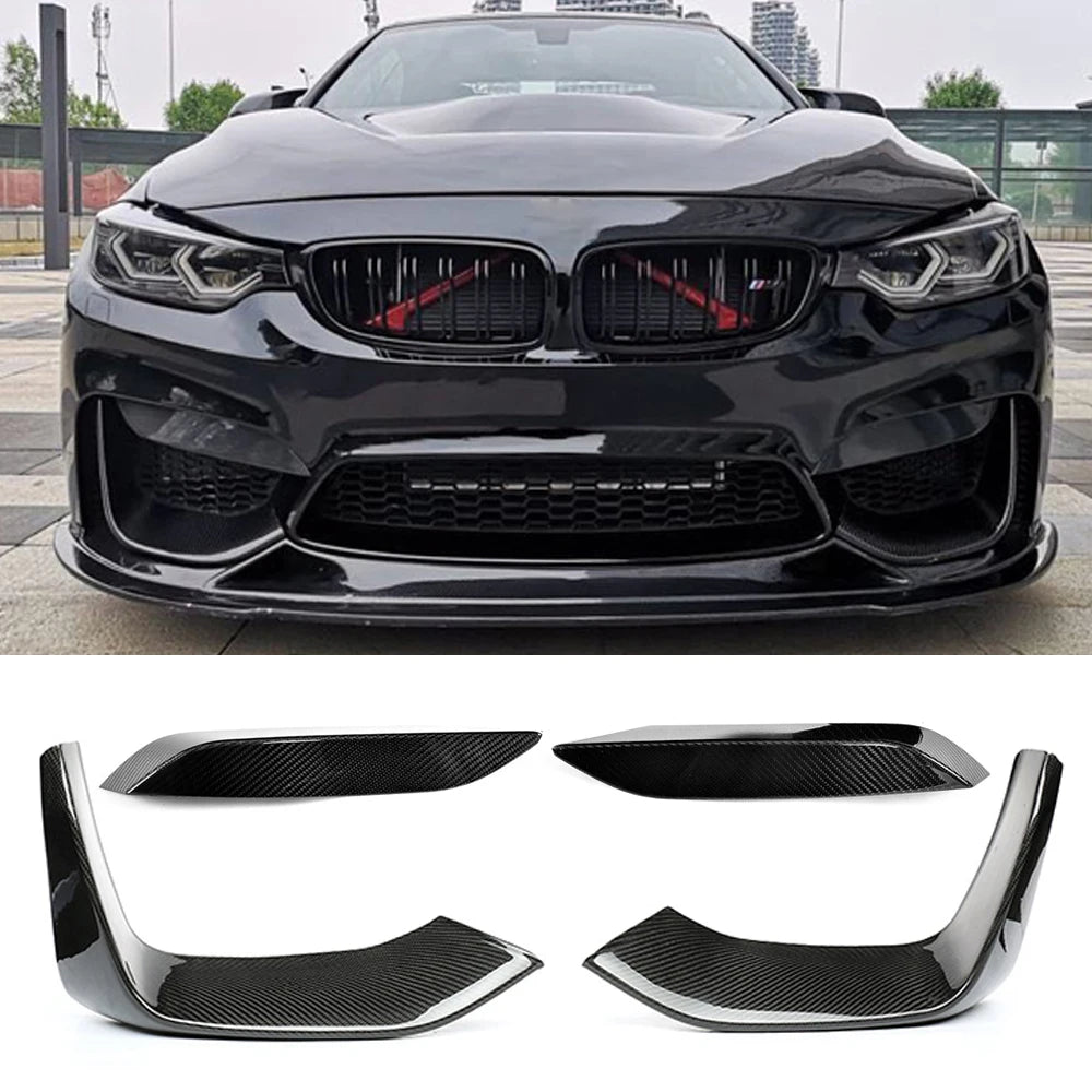 For BMW F80 M3 F82 F83 Real Carbon Front Bumper Lip Side