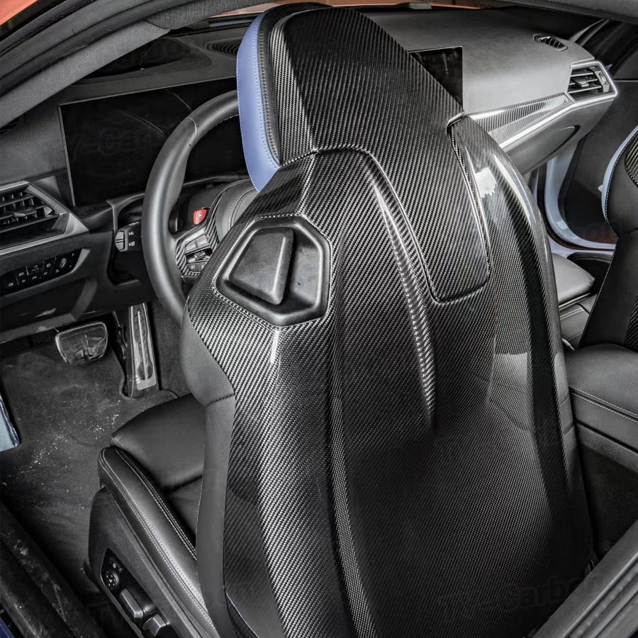 For BMW G80 M3 G82 G83 Dry Carbon Fiber SEAT Back Covers Trims