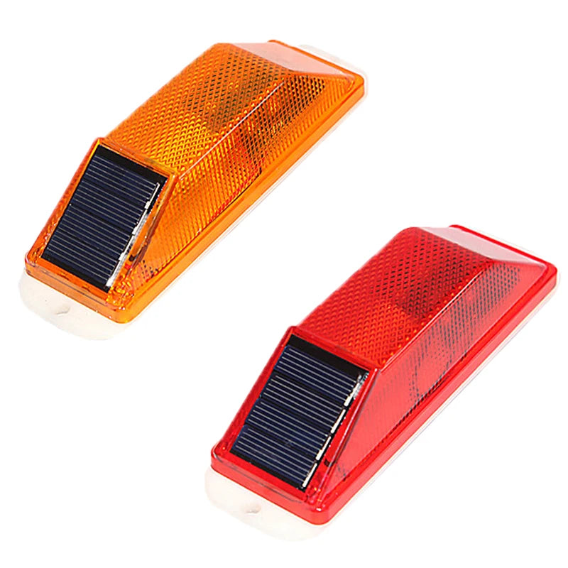 2PCS Solar Strobe Warning Rechargeable Night Driving Traffic