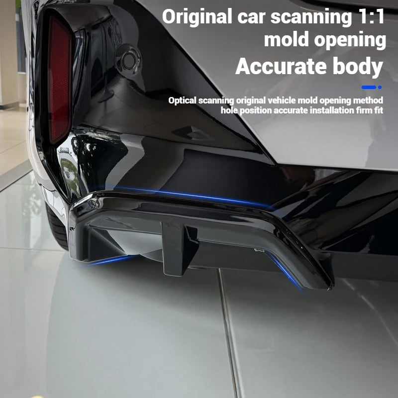 For BMW 5 Series I5 G60 Pair Bright Black Rear Bumper Protector