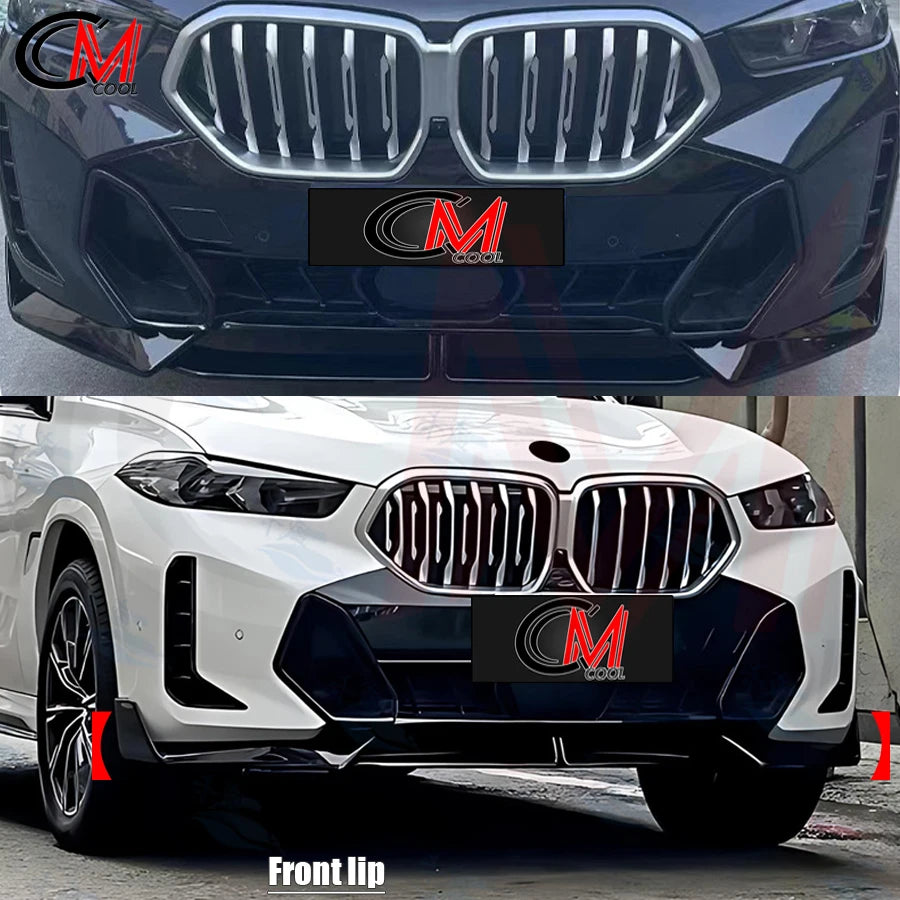 For BMW X6 G06 2023-2025 M Sport Bright Black Front Lip