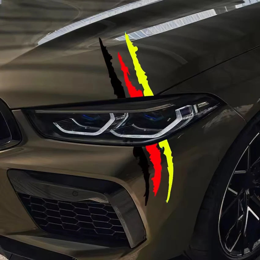 Jdm Torn Stripe Monster Claw Scratch Decal Hood Side