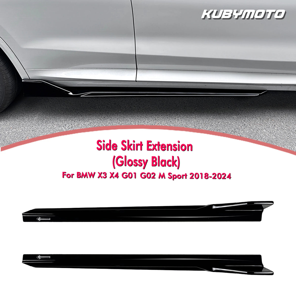 For BMW X3 X4 G01 G02 Side Skirt Extension Lip Lower Separator